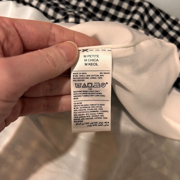 Old Navy Gingham Tiered Maxi Dress Petite Medium Smocked Cottagecore Preppy Boho - Picture 9 of 10